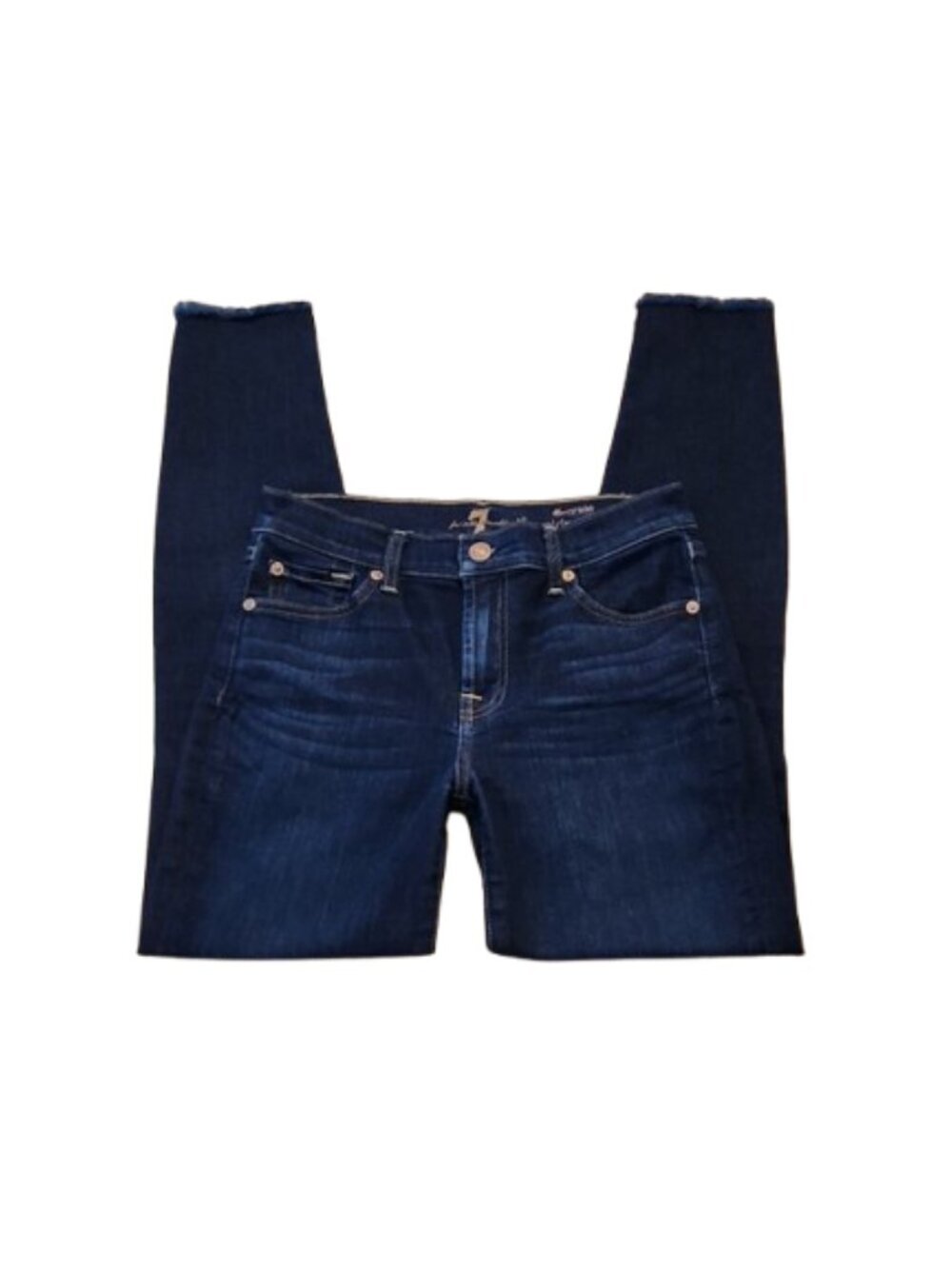 7 For All Mankind Mid-Rise The Ankle Skinny Denim Jeans   (Size: 27)